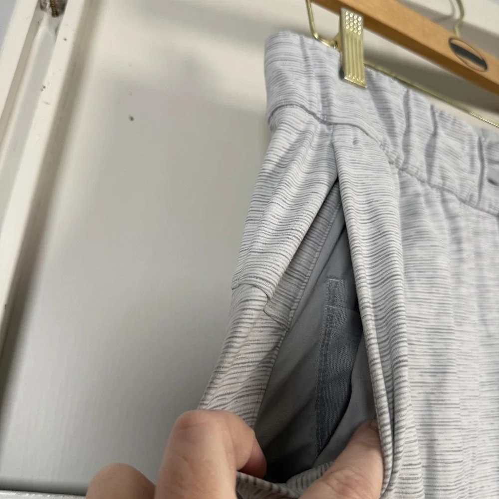 Lululemon On The Fly Pants Womens 10 Gray Space Dye Drawstring Waist Performance